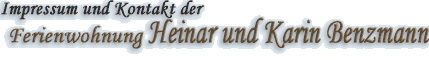 Impressum und Kontakt mit der Ferienwohnung Benzmann in Pfullendorf
